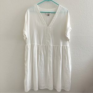 Universal Thread Short Sleeve Shirtdress Linen Womens XXL White